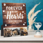 私たちの心に永遠に愛しいペットの写真コラージュ フォトプラーク (側面)