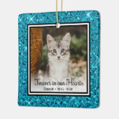 私たちの心に永遠に愛しい猫のアクアグリッター追悼飾り セラミックオーナメント (左)