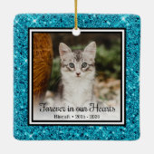 私たちの心に永遠に愛しい猫のアクアグリッター追悼飾り セラミックオーナメント (裏面)