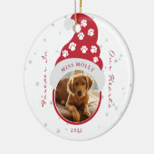 私たちの心に永遠に ペットメモリアルフォト セラミックオーナメント (左)