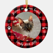 私たちの心に永遠に ペットメモリアル バッファローチェック セラミックオーナメント (正面)