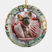 私たちの心に永遠に - 写真ペットメモリアルリース セラミックオーナメント (正面)