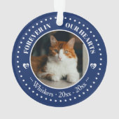 私たちの心に永遠に 猫の写真と名前の追悼 オーナメント (裏面)