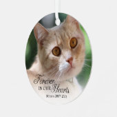 私たちの心に永遠に 猫の写真 メタルオーナメント (正面左)