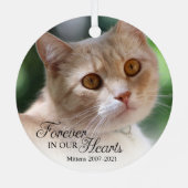 私たちの心に永遠に 猫の写真 メタルオーナメント (裏面)