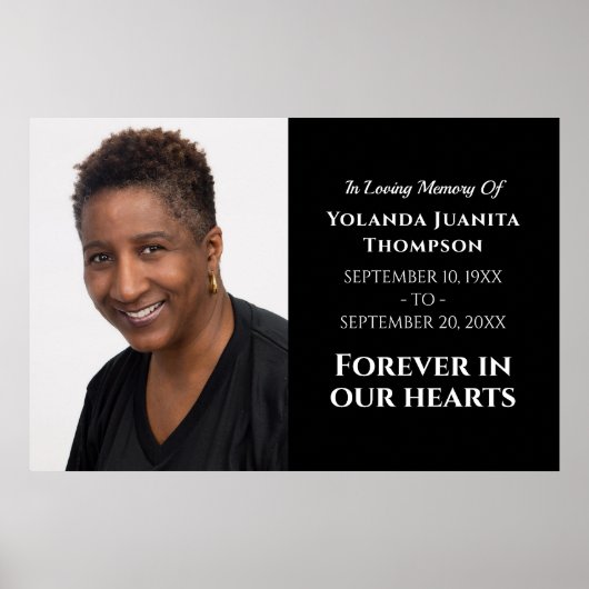 私たちの心に永遠に 現代の葬儀 カスタム写真 ポスター (正面)