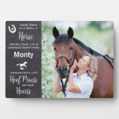 私たちの心に蹄跡を残したペットの馬の追悼 フォトプラーク (正面)