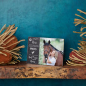 私たちの心に蹄跡を残したペットの馬の追悼 フォトプラーク (側面)