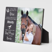 私たちの心に蹄跡を残したペットの馬の追悼 フォトプラーク (側面)