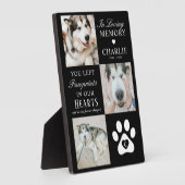 「私たちの心の中の足跡」ペットの喪失写真コラージュ フォトプラーク (側面)