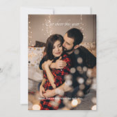 私たちの応援今年の写真の妊娠ホリデーカード シーズンカード (正面)