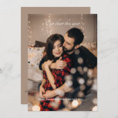 私たちの応援今年の写真の妊娠ホリデーカード シーズンカード (正面/裏面)