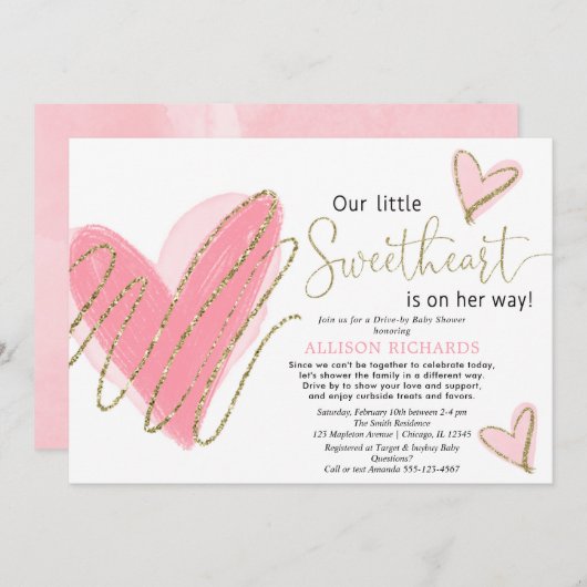 『私たちの恋人のドライブバイベビーシャワー』 招待状 (正面/裏面)