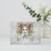 私たちの惑星に親切になる – ガイア泣き叫び地球の日 ポストカード (スタンド正面)