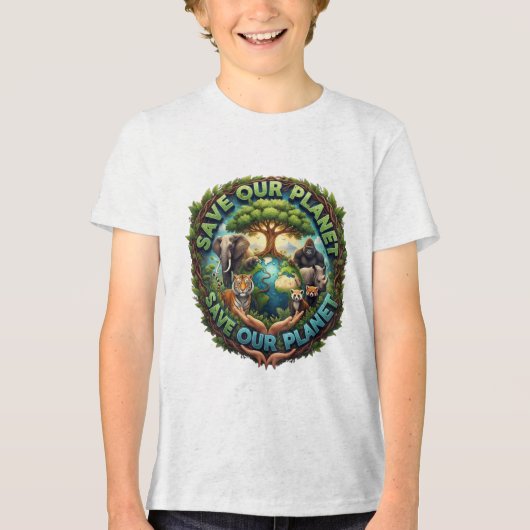 私たちの惑星を守ろう トライブレンドＴシャツ (正面)