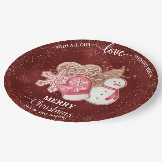 私たちの愛とジンジャーブレッドのクッキー、商品を焼く ペーパープレート (アングル)