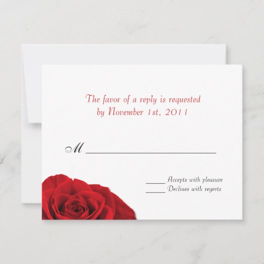 私たちの愛のバラ結婚~さんの返信/ RSVPカード (正面)
