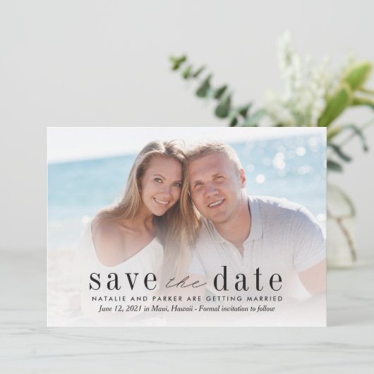 私たちの愛の写真の結婚式は日付カードを保存#OLC サンキューカード (スタンド正面)