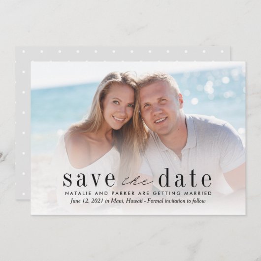 私たちの愛の写真の結婚式は日付カードを保存#OLC サンキューカード (正面/裏面)