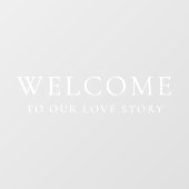 私たちの愛の物語へようこそ エレガントな白い結婚式 ウィンドウサイン (シート)