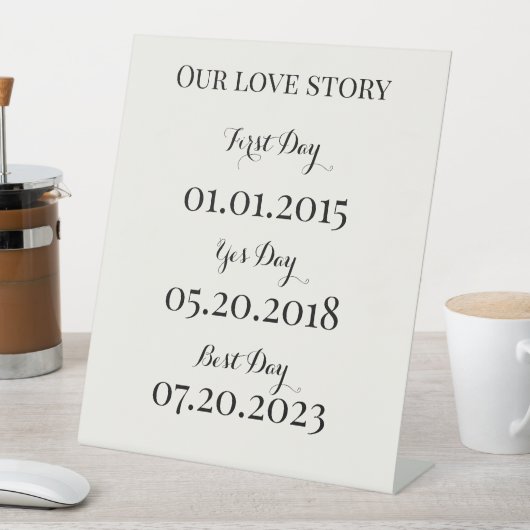 私たちの愛の物語結婚のペデスタルのサイン 台座サイン (インサイチュ)