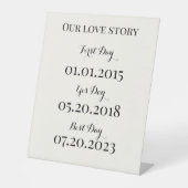 私たちの愛の物語結婚のペデスタルのサイン 台座サイン (正面)