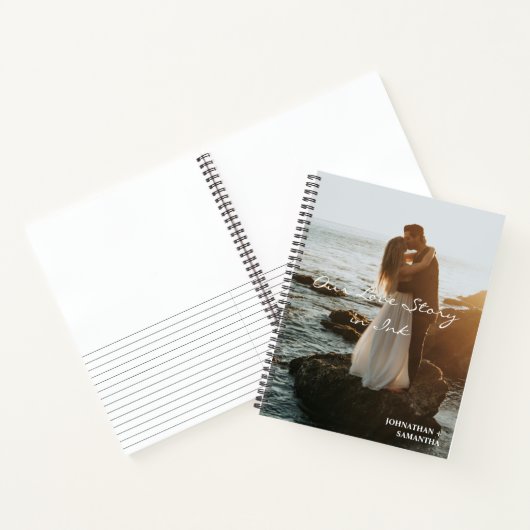 私たちの愛の物語、エレガントな結婚式の写真、カスタム ノートブック (内部)