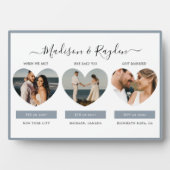 私たちの愛の物語 フォト ダスティーブルー ウェディングプレート フォトプラーク (正面)