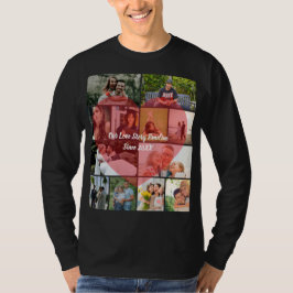 私たちの愛の物語 12枚の写真タイムライン カップルコラージュ Tシャツ
