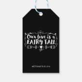 私たちの愛はおとぎ話のカスタム結婚式の好意 ギフトタグ (裏面)