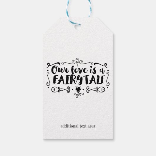 私たちの愛はおとぎ話のカスタム結婚式の好意 ギフトタグ (裏面)