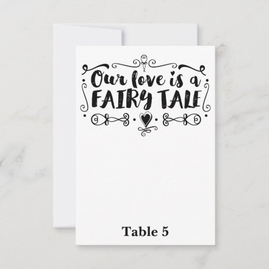 私たちの愛はおとぎ話 ウェディングテーブルナンバー 招待状 (正面)