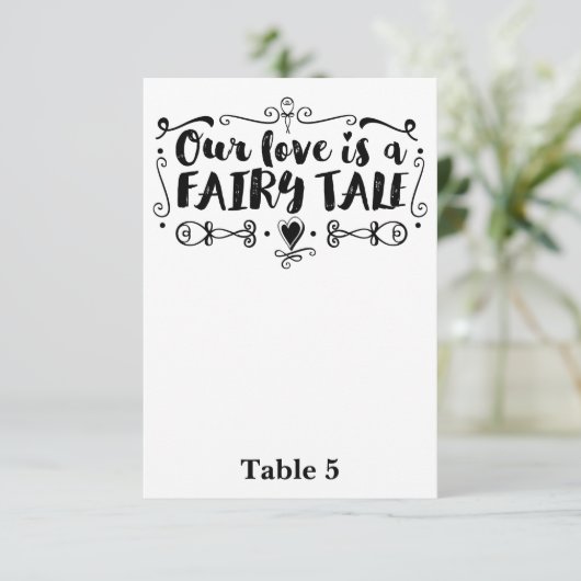 私たちの愛はおとぎ話 ウェディングテーブルナンバー 招待状 (スタンド正面)