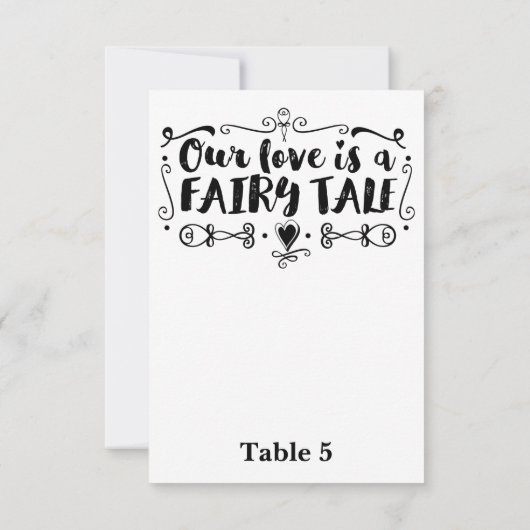 私たちの愛はおとぎ話 ウェディングテーブルナンバー 招待状 (裏面)