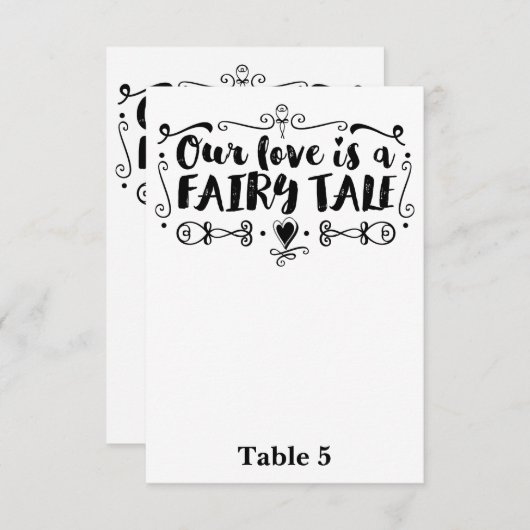 私たちの愛はおとぎ話 ウェディングテーブルナンバー 招待状 (正面/裏面)