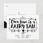 私たちの愛はおとぎ話 ウェディング セーブ・ザ・デート 案内ポストカード (正面/裏面)