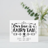 私たちの愛はおとぎ話 ウェディング セーブ・ザ・デート 案内ポストカード (スタンド正面)