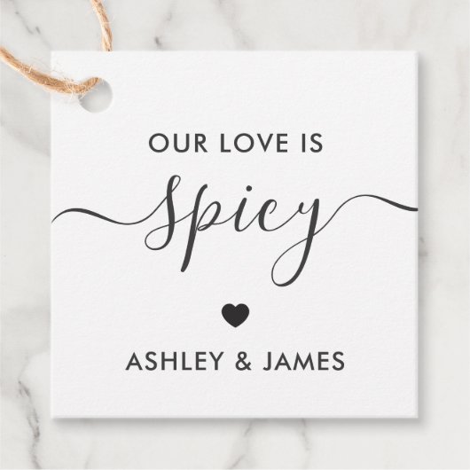 私たちの愛はスパイシー ウェディング フェイバータグ (正面)