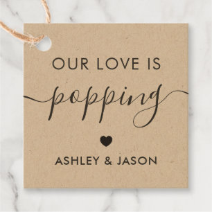 私たちの愛はポッピング、ポップコーンラベル結婚、のクラフト フェイバータグ