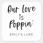 私たちの愛はポピンの結婚式の引き出物 スクエアシール (正面)