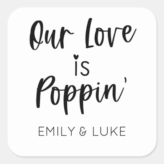 私たちの愛はポピンの結婚式の引き出物 スクエアシール (正面)