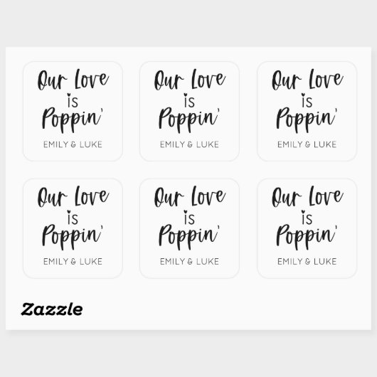 私たちの愛はポピンの結婚式の引き出物 スクエアシール (シート)