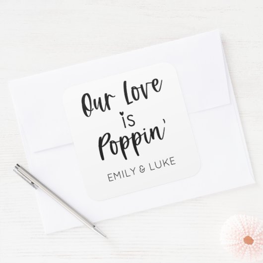 私たちの愛はポピンの結婚式の引き出物 スクエアシール (封筒)