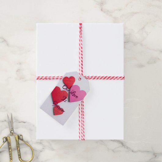 私たちの愛は永遠のハート- ギフトタグ (より糸付き)