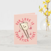 私たちの愛は箸でしっかり - かわいいフード好き カード (黄色い花)