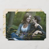 私たちの愛は美しいロマンチックモダンな台本の写真 セーブザデート (正面/裏面)