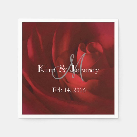 私たちの愛ロマン結婚ティックパーソナライズされた スタンダードカクテルナプキン (正面)
