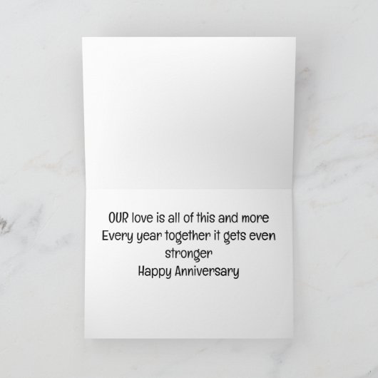 「私たちの愛」が「私たちの」記念日に何を カード (内部)