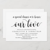 私たちの愛、リハーサルを称える特別なディナー 招待状 (正面/裏面)