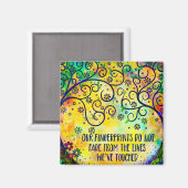 私たちの指紋引用文ツリーフローラトレンディーかわいい マグネット (正面/裏面)